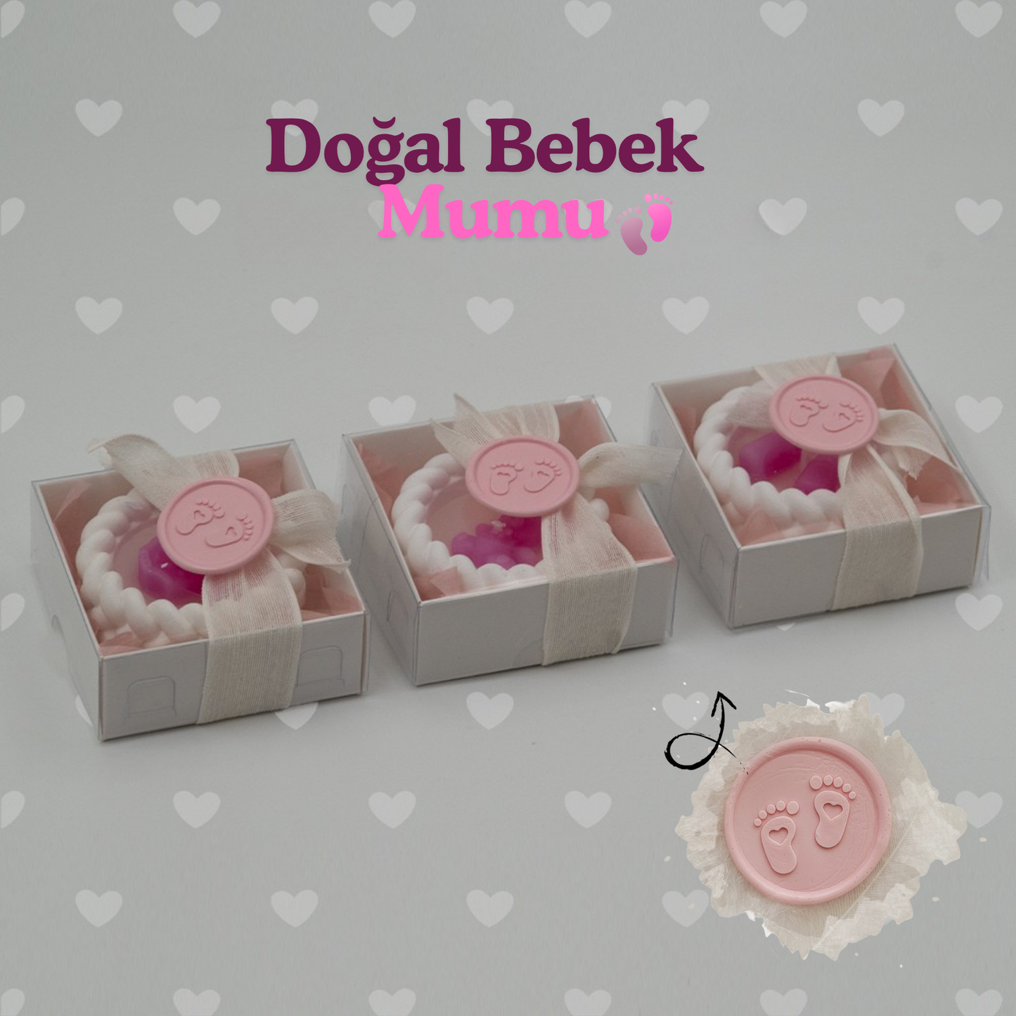 Burgu Desenli Hediyelik Mumluk Baby Girl 8 Adet