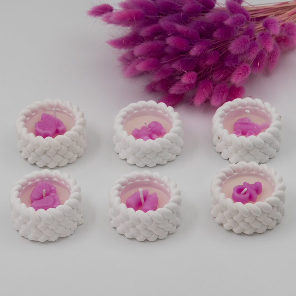 Burgu Desenli Hediyelik Mumluk Baby Girl 8 Adet