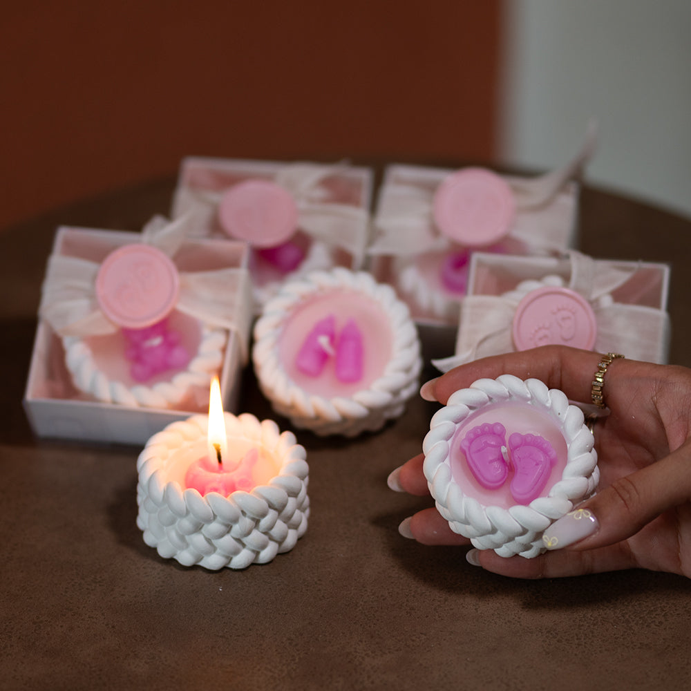 Burgu Desenli Hediyelik Mumluk Baby Girl 8 Adet