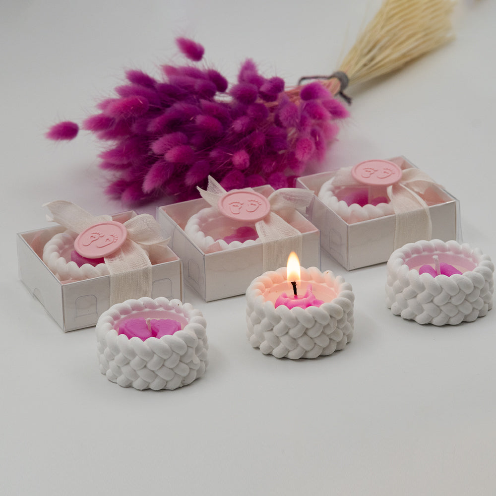 Burgu Desenli Hediyelik Mumluk Baby Girl 8 Adet