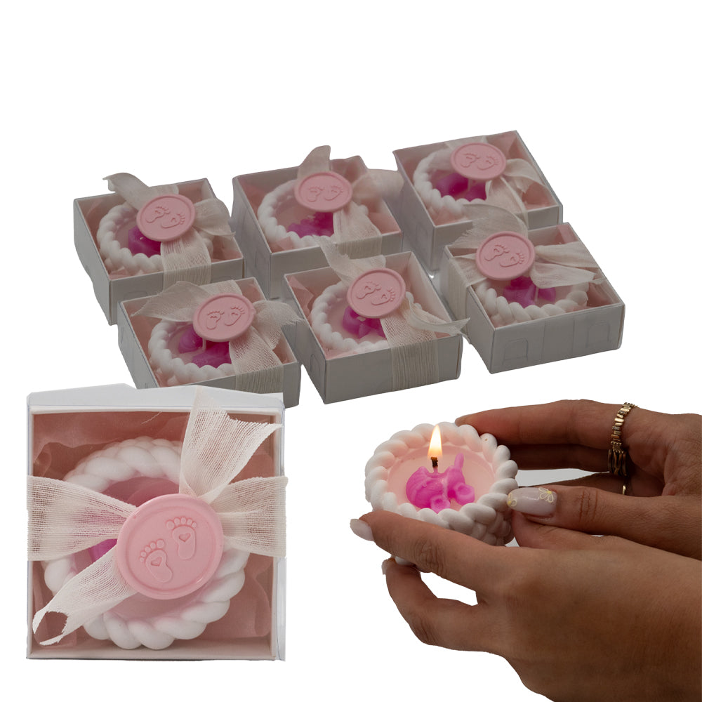Burgu Desenli Hediyelik Mumluk Baby Girl 8 Adet