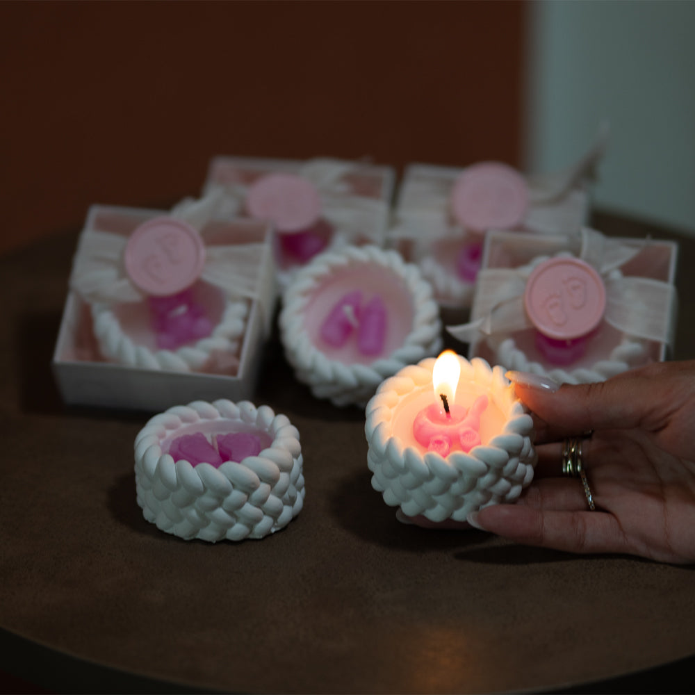 Burgu Desenli Hediyelik Mumluk Baby Girl 8 Adet