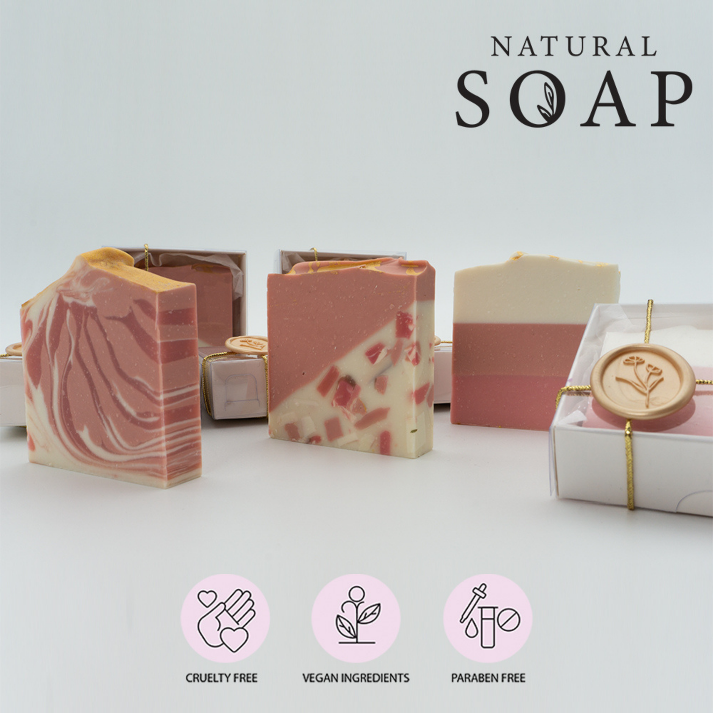 Dogal Shea&Hindistan Cevizi Yağlı Pembe Beyaz Sabun 12 Adet