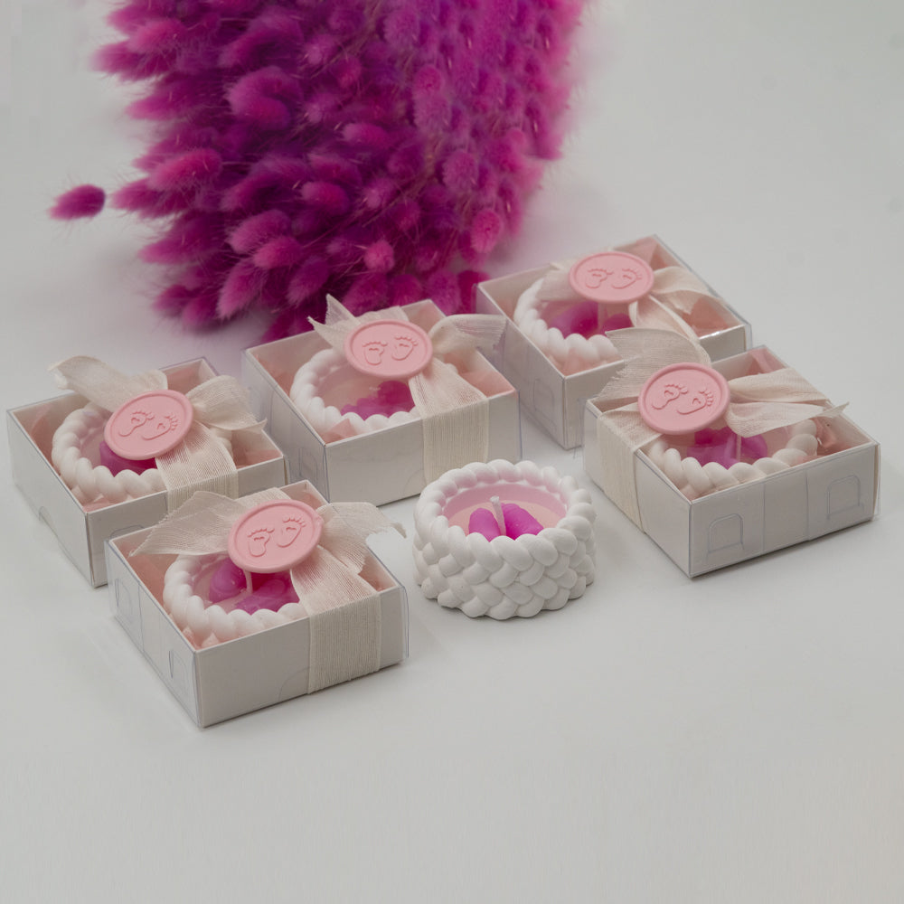 Burgu Desenli Hediyelik Mumluk Baby Girl 8 Adet