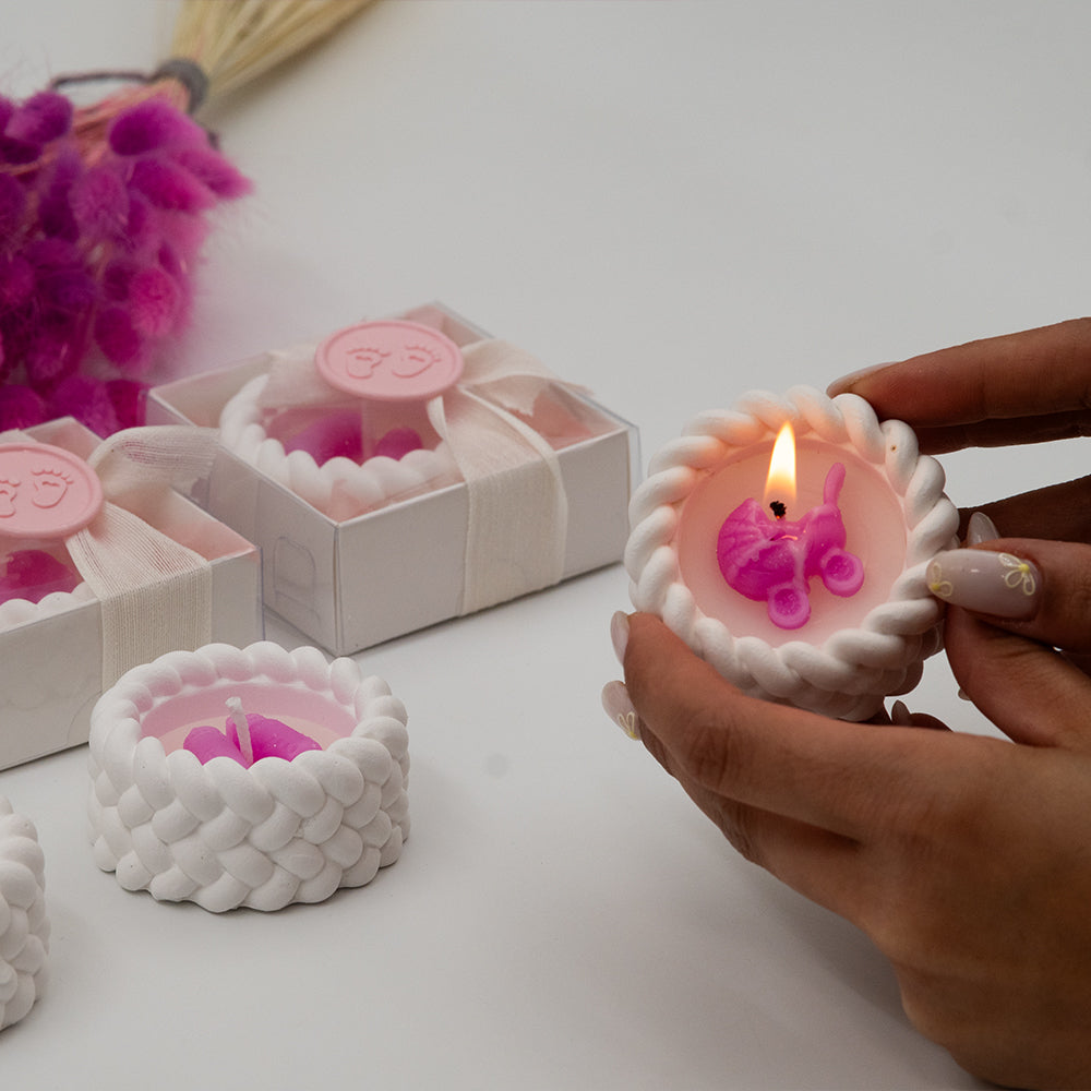 Burgu Desenli Hediyelik Mumluk Baby Girl 8 Adet