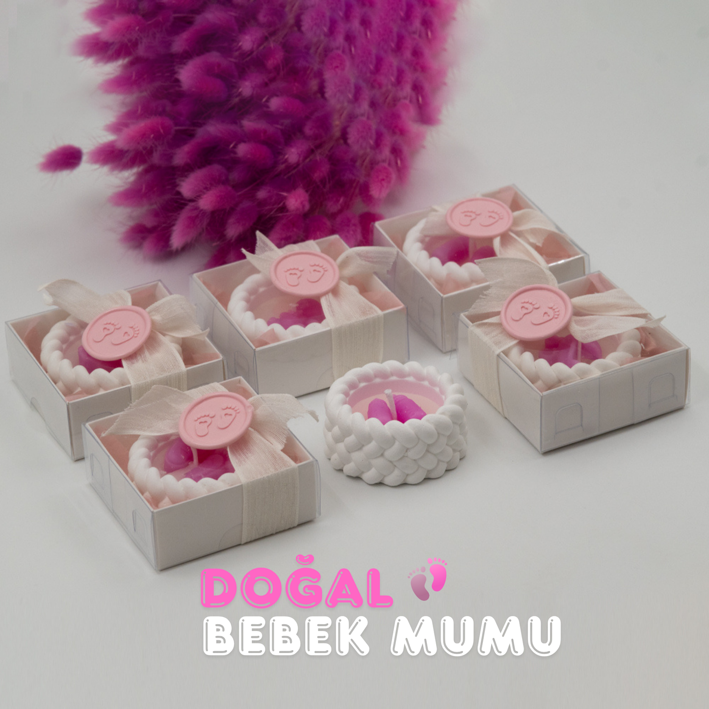 Burgu Desenli Hediyelik Mumluk Baby Girl 8 Adet