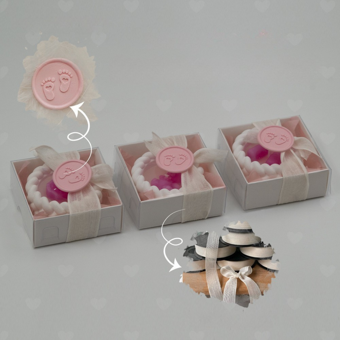 Burgu Desenli Hediyelik Mumluk Baby Girl 8 Adet