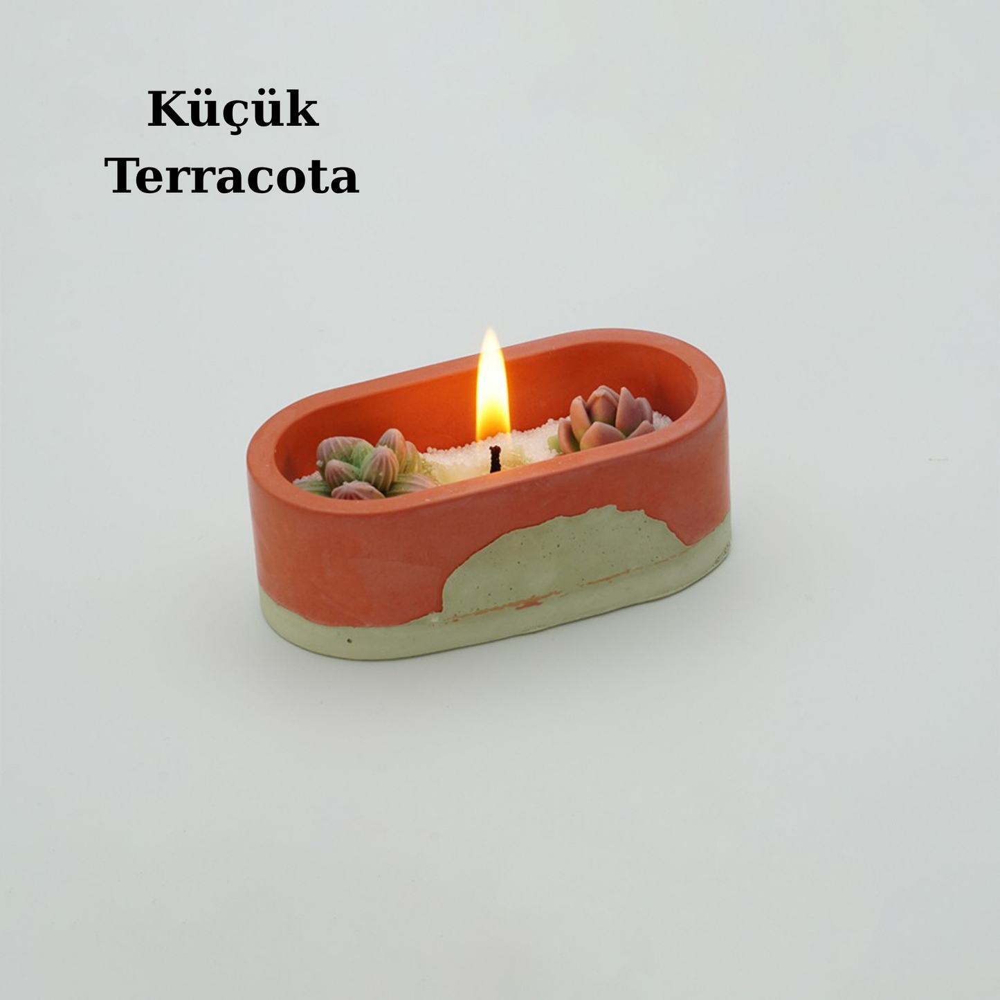 El yapımı Küçük Boy Teraacota Çanak Kase Mumluk