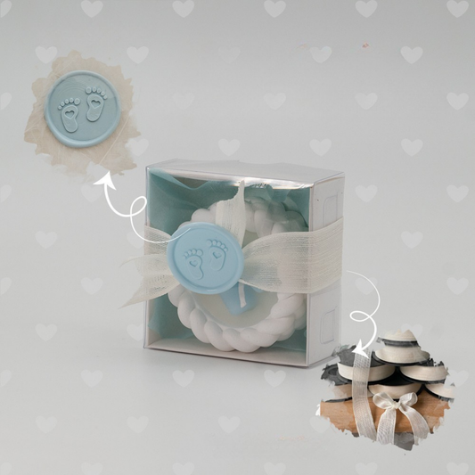 Burgu Desenli Hediyelik Mumluk Baby Boy 8 Adet