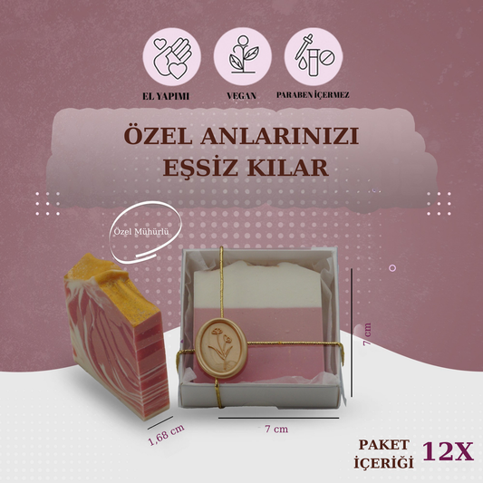 Dogal Shea&Hindistan Cevizi Yağlı Pembe Beyaz Sabun 12 Adet