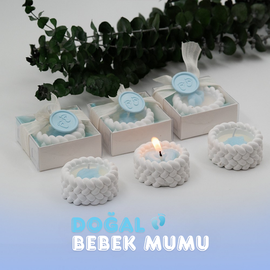 Burgu Desenli Hediyelik Mumluk Baby Boy 8 Adet