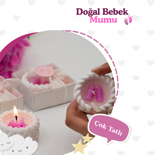 Burgu Desenli Hediyelik Mumluk Baby Girl 8 Adet